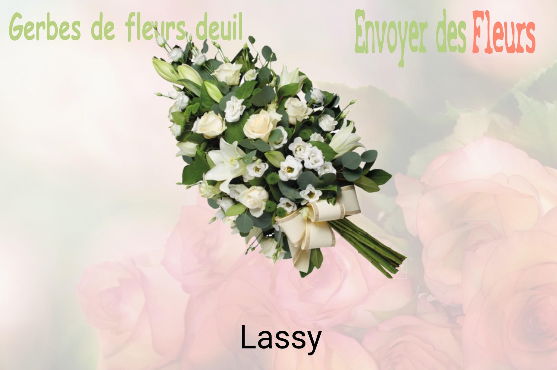 Gerbe de fleurs de deuil livrée à Lassy